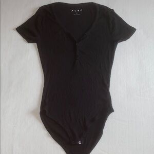 AERO Black Short Sleeve Bodysuit